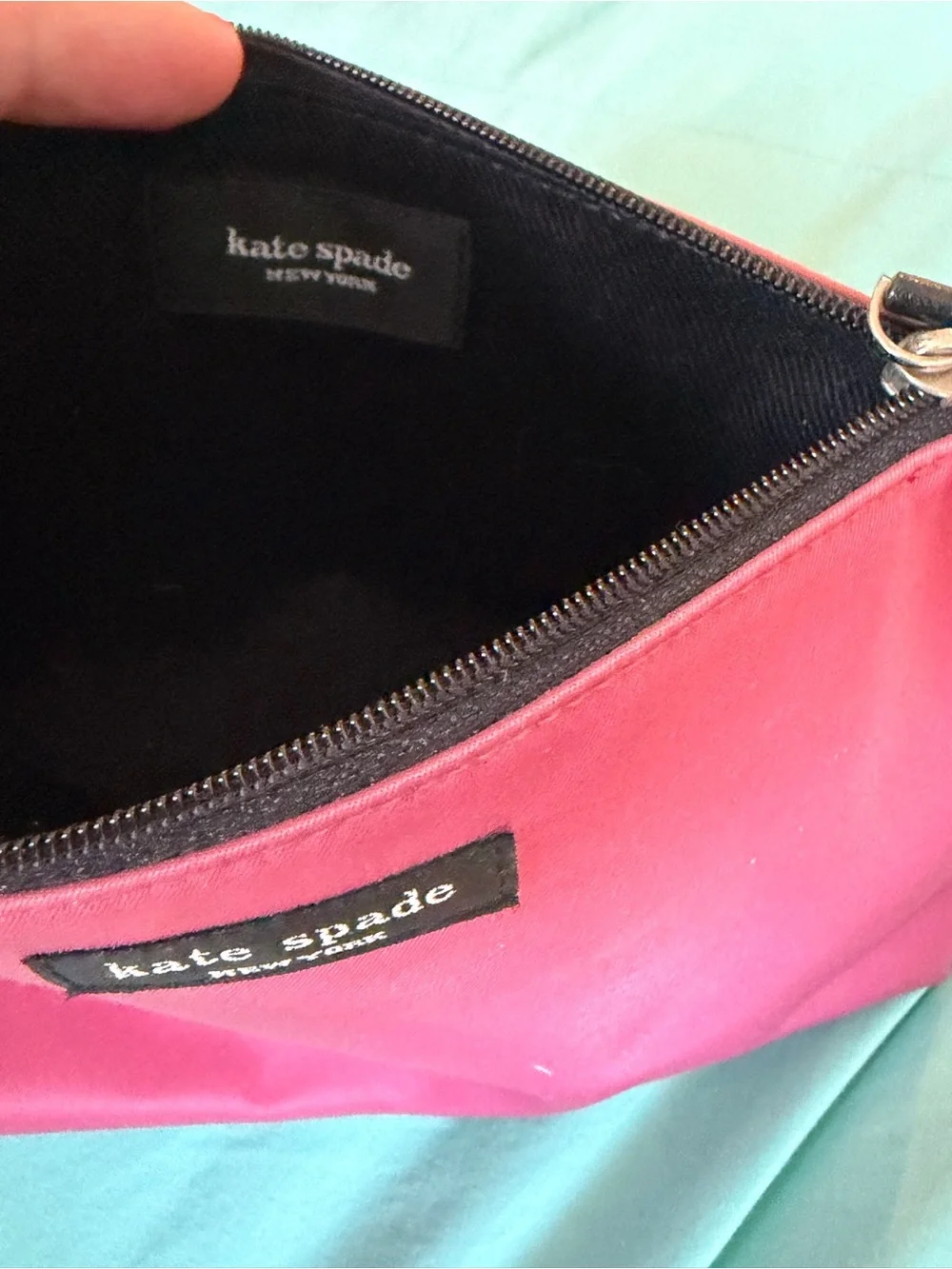 kate spade fuchsia zip cosmetic pouch